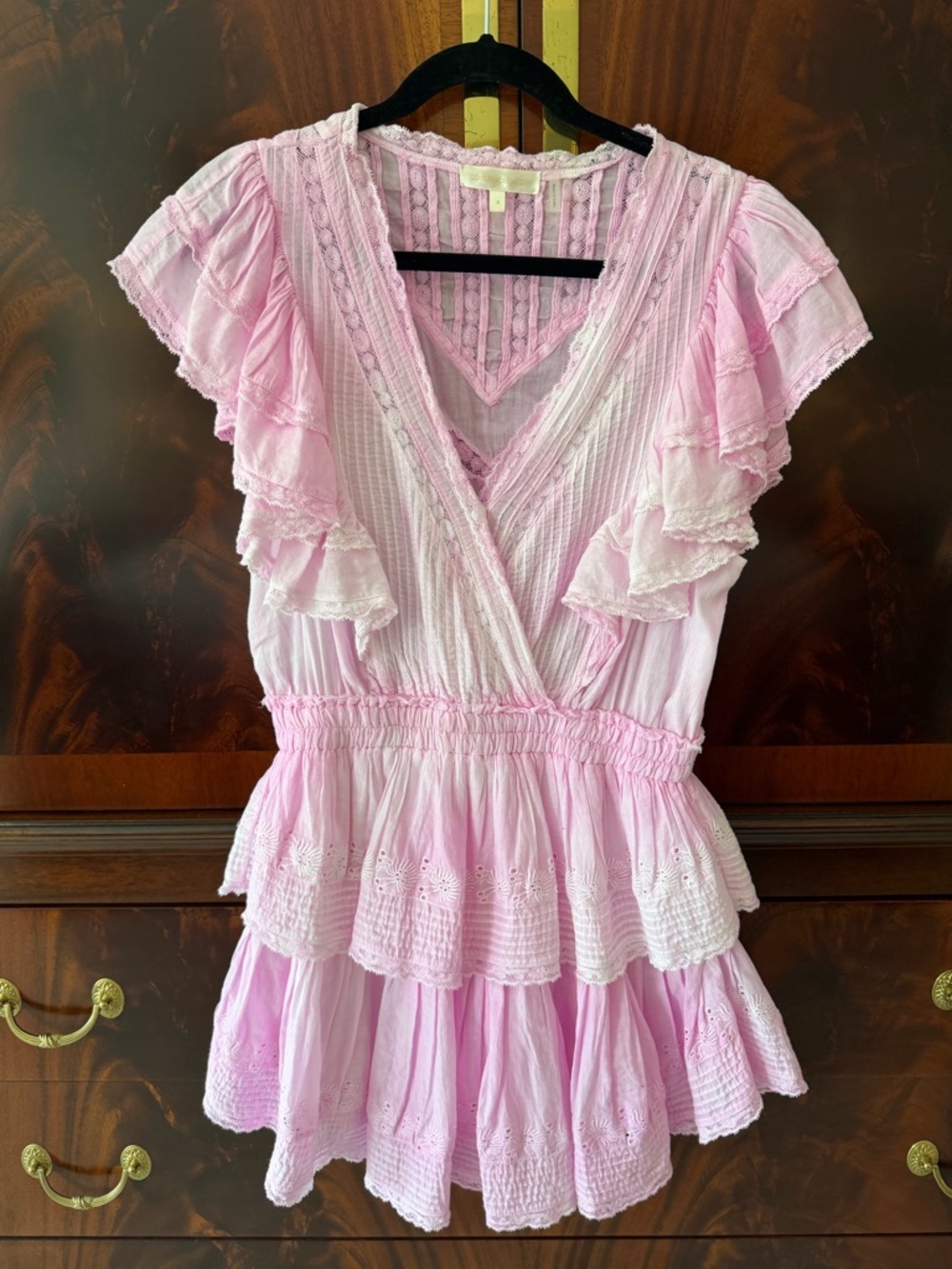 New Loveshackfancy Gwen Dress Peony Pink Size Medium - Picture 8 of 17